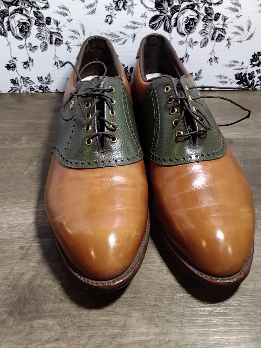 FootJoy Brown and Green Leather Derby Oxfords